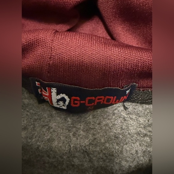 G-Crown Barcelona Espana Dark Gray Burgundy Hoodie Sweatshirt Size L - Picture 3 of 4
